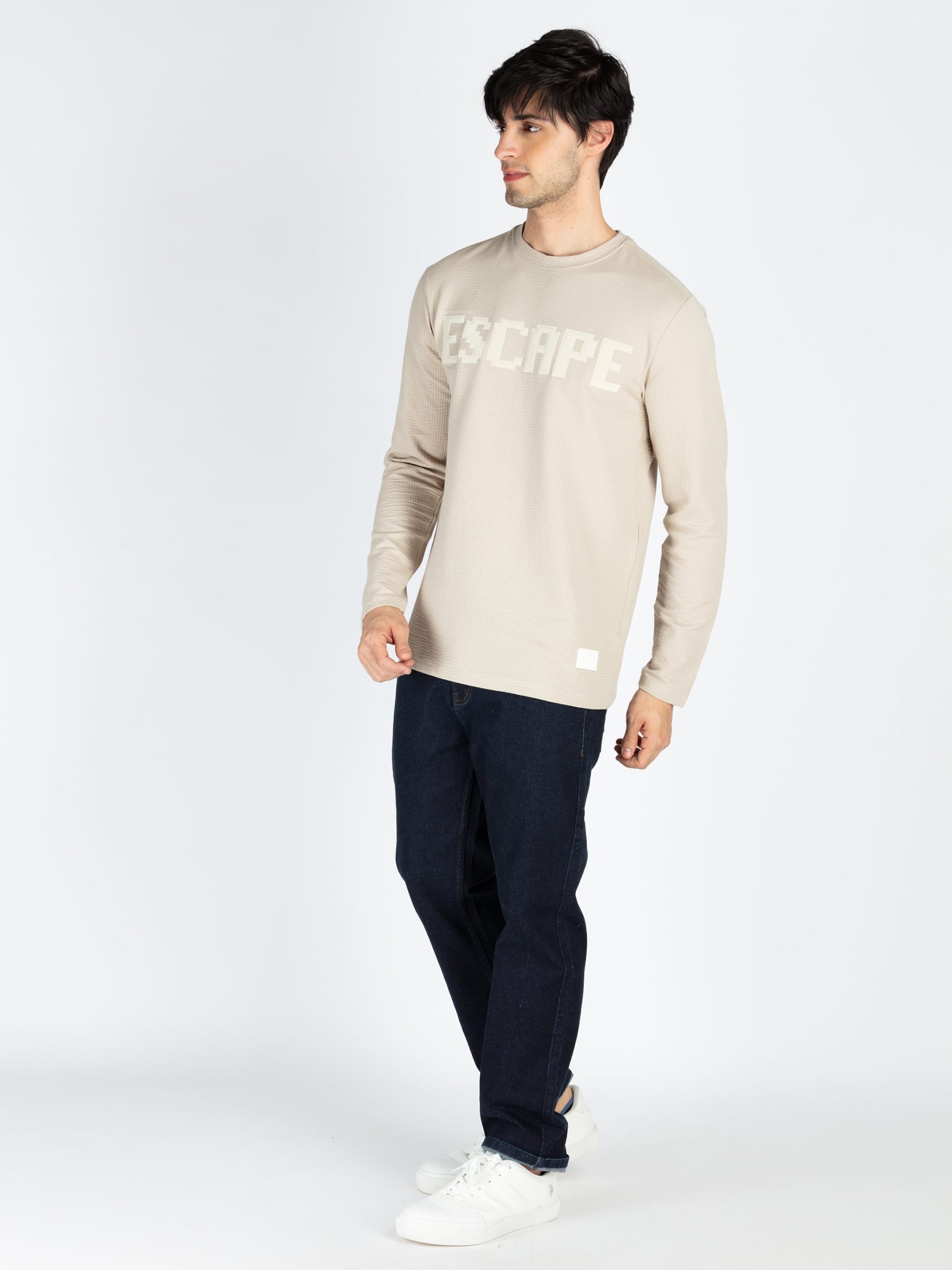 Status Quo Men'S Printed Round Neck Full Sleeve T-Shirt