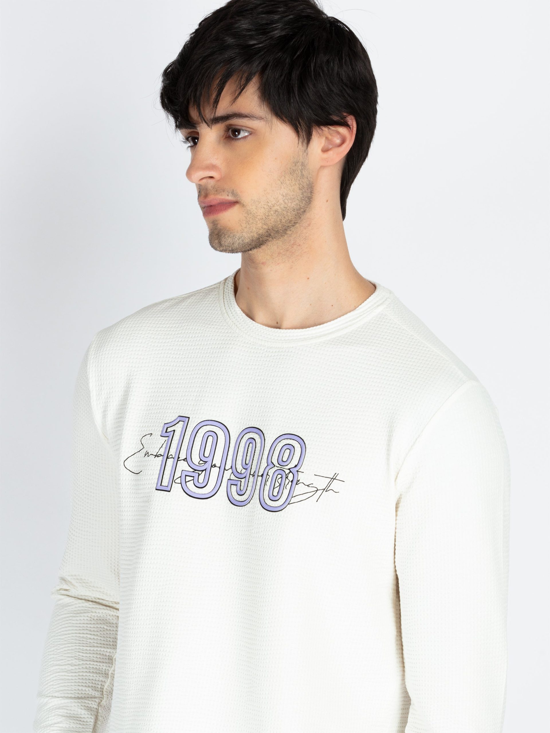 Mens Printed Round Neck Full Sleeve T-Shirt