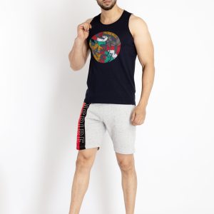 Status Quo Mens Printed Regular Fit Shorts