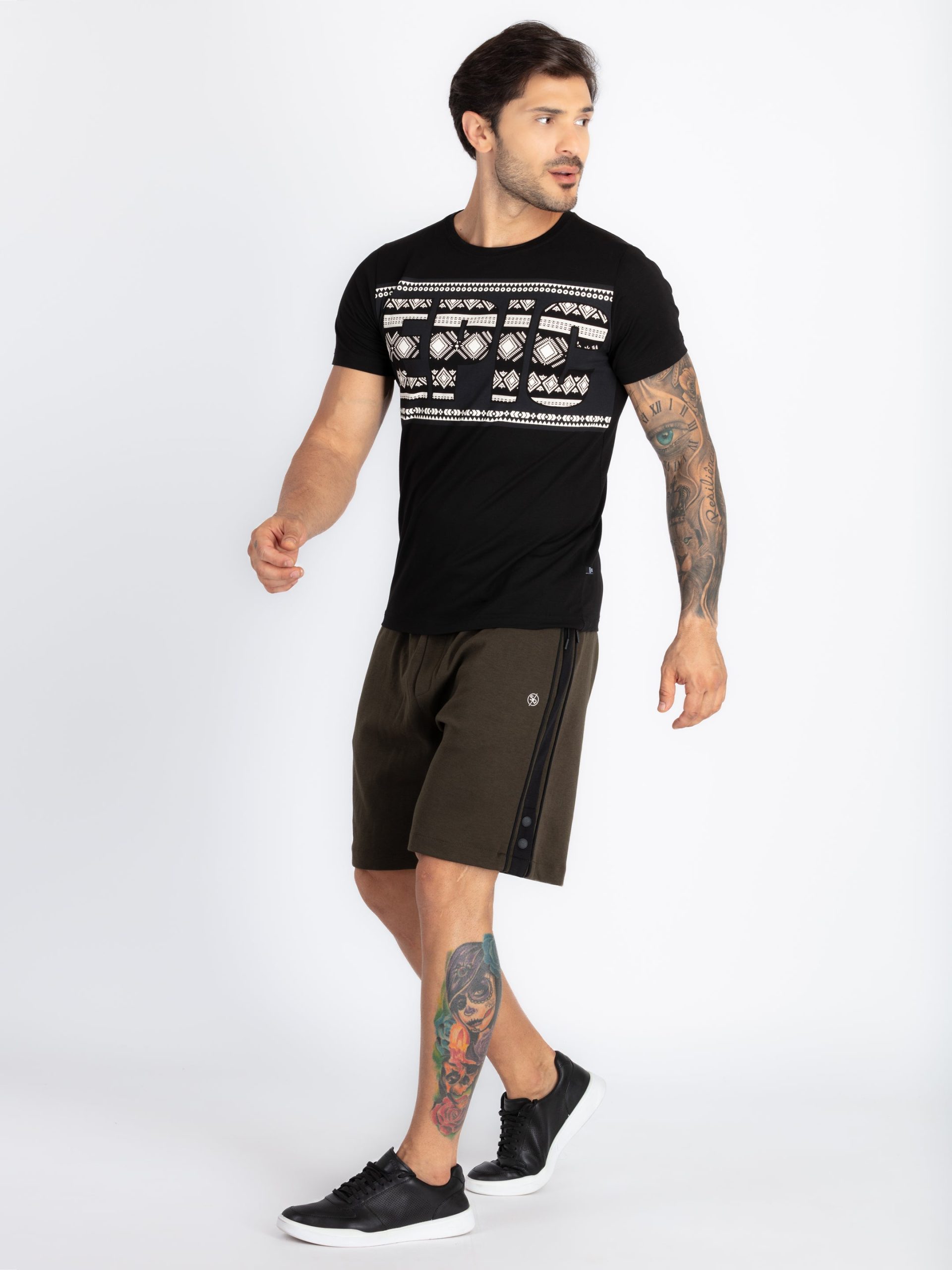 Status Quo Mens Solid Regular Fit Shorts