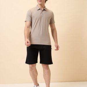 Status Quo Mens Solid Regular Fit Drawstring Shorts