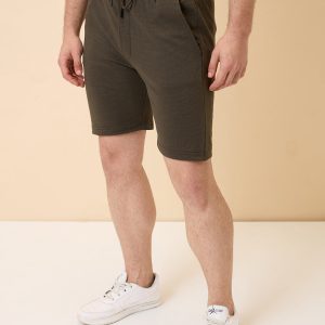 Status Quo Mens Solid Regular Fit Drawstring Shorts