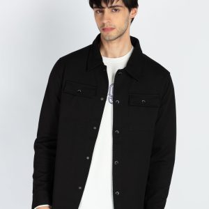 Status Quo Men'S Solid Regular Fit Shacket