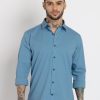Status Quo Mens Solid Cotton Slim Fit Shirt