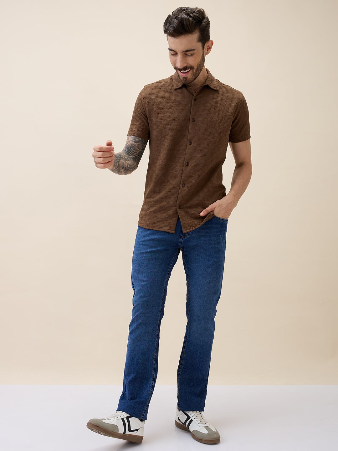 Status Quo Chest Striped Regular Fit Polo Tshirt