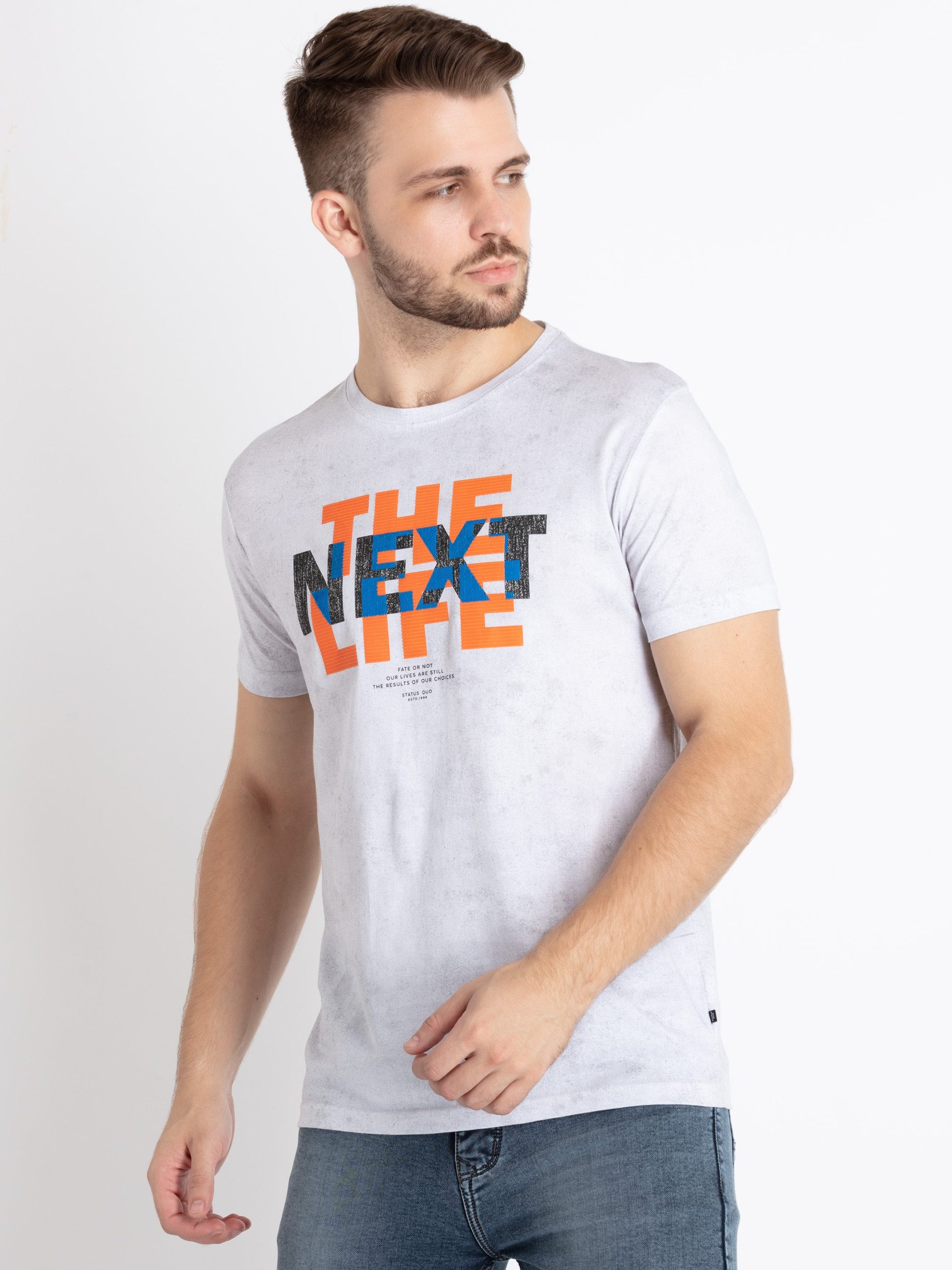 Mens Printed Round Neck T-Shirt