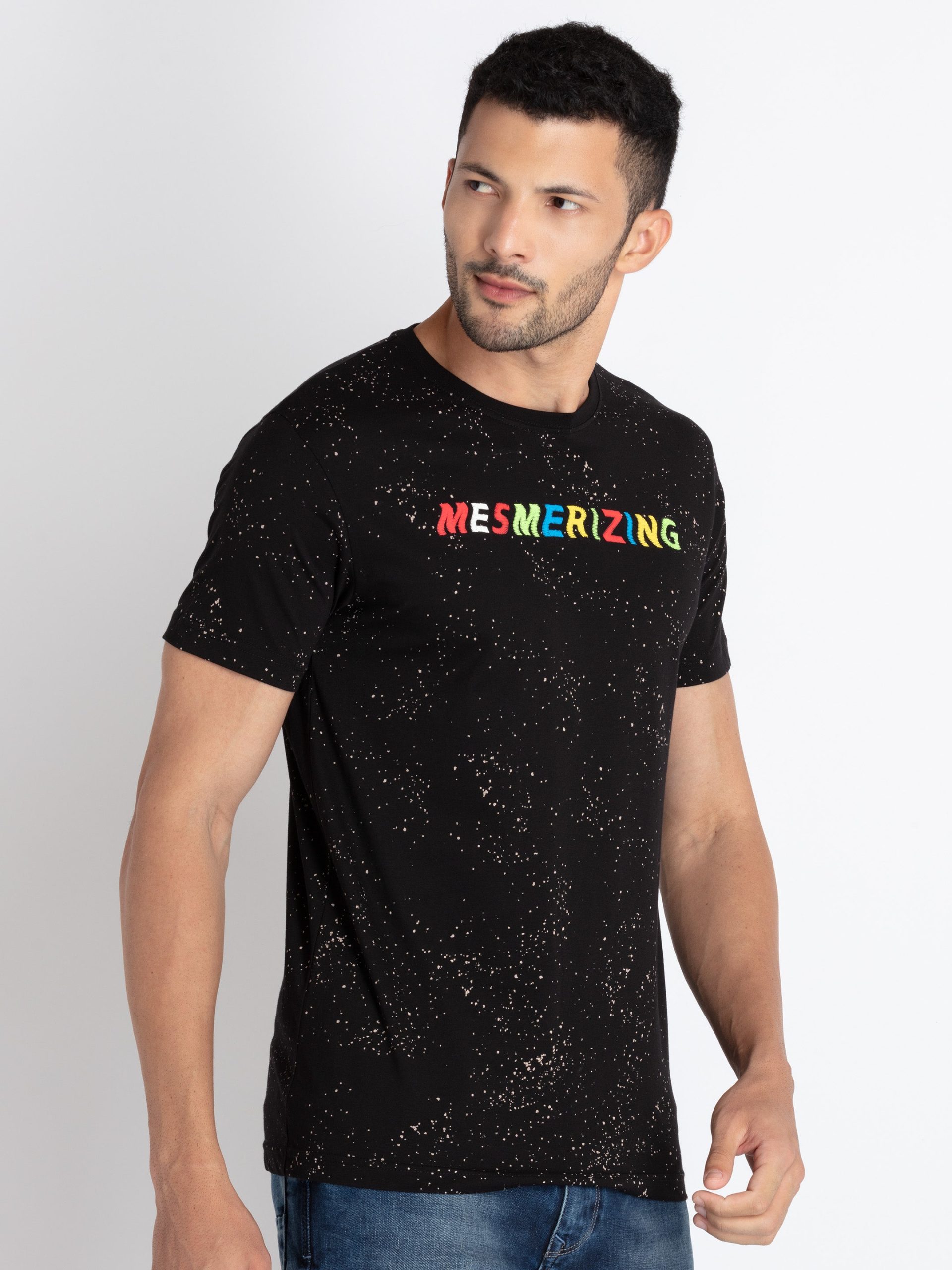 Mens All Over Print Round Neck T-Shirt
