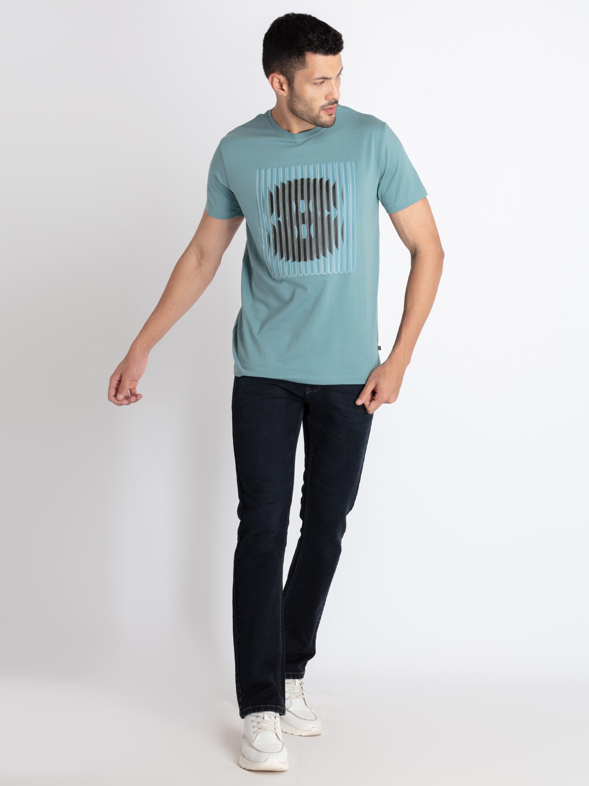 Mens Printed Round Neck T-Shirt