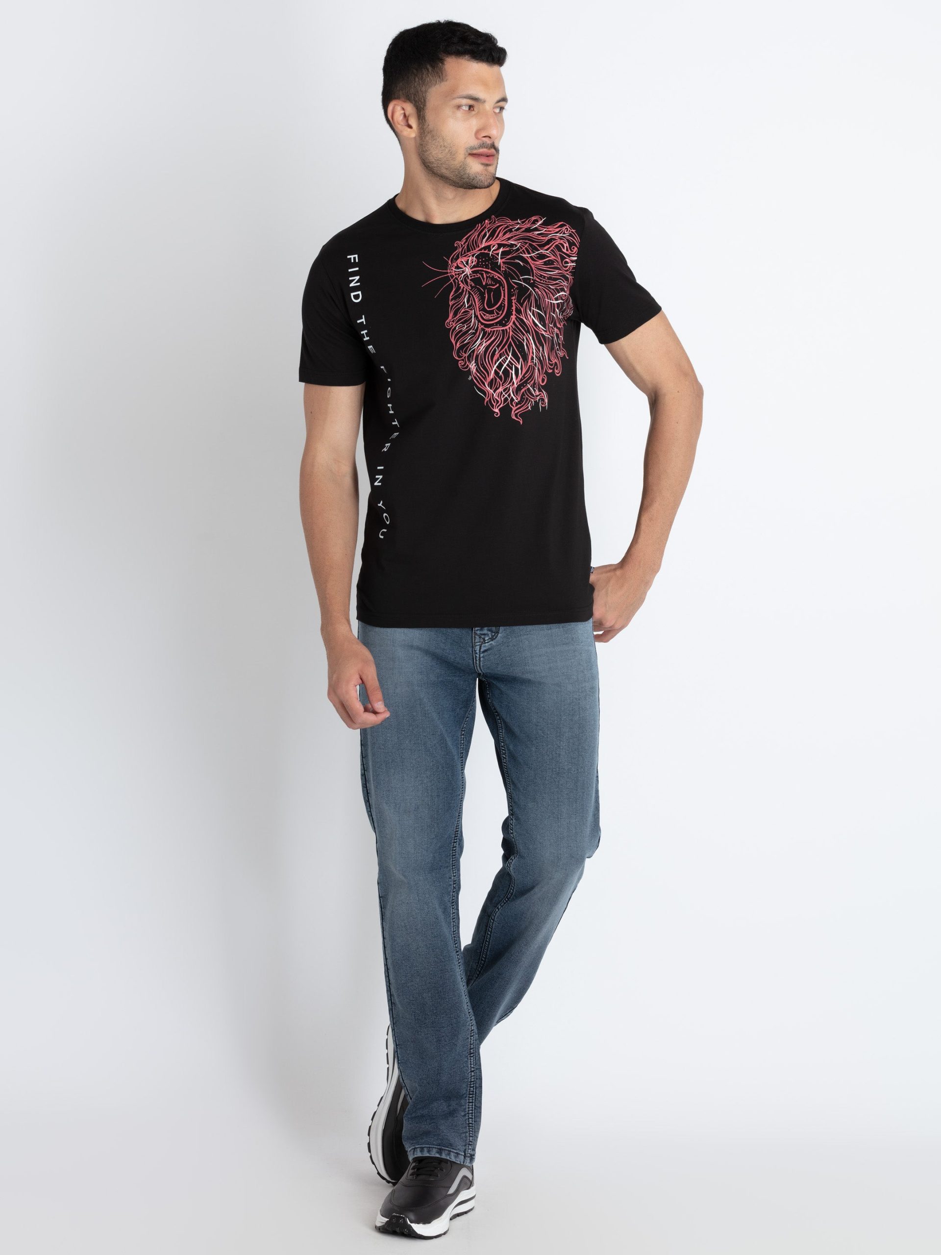 Mens Printed Round Neck T-Shirt