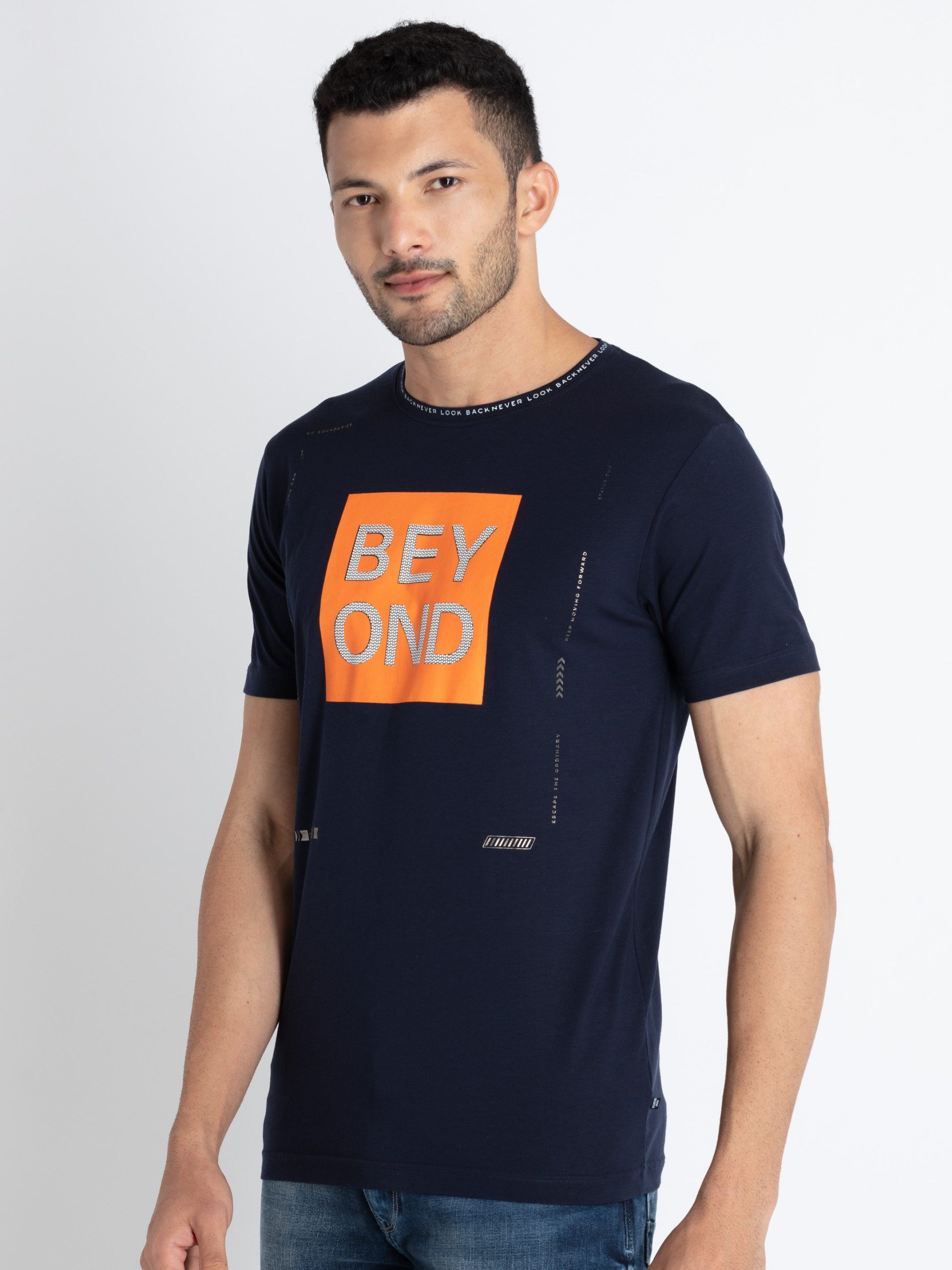 Mens Printed Round Neck T-Shirt