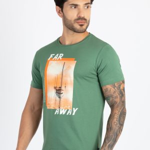 Mens Printed Round Neck T-Shirt