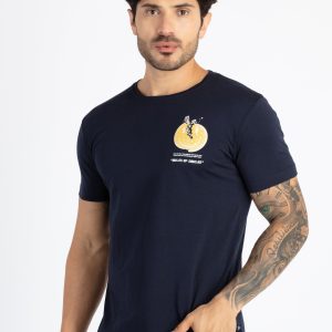 Mens Front & Back Printed Round Neck T-Shirt