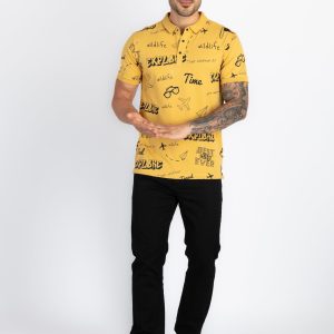 Mens All Over Printed Polo T-Shirt