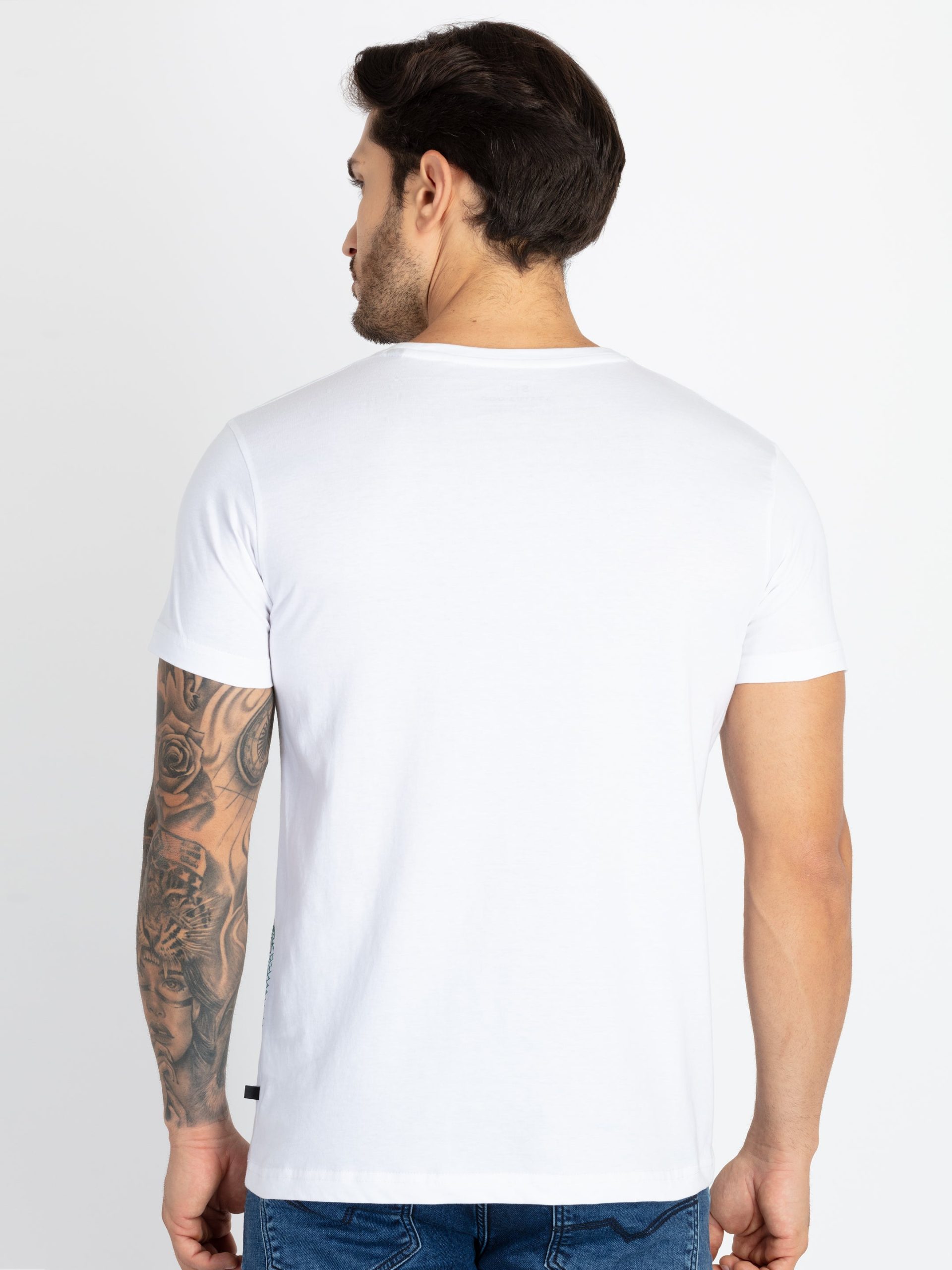 Status Quo Men'S Typography Printed Round Neck Half Sleeves Regular Fit Tshirt