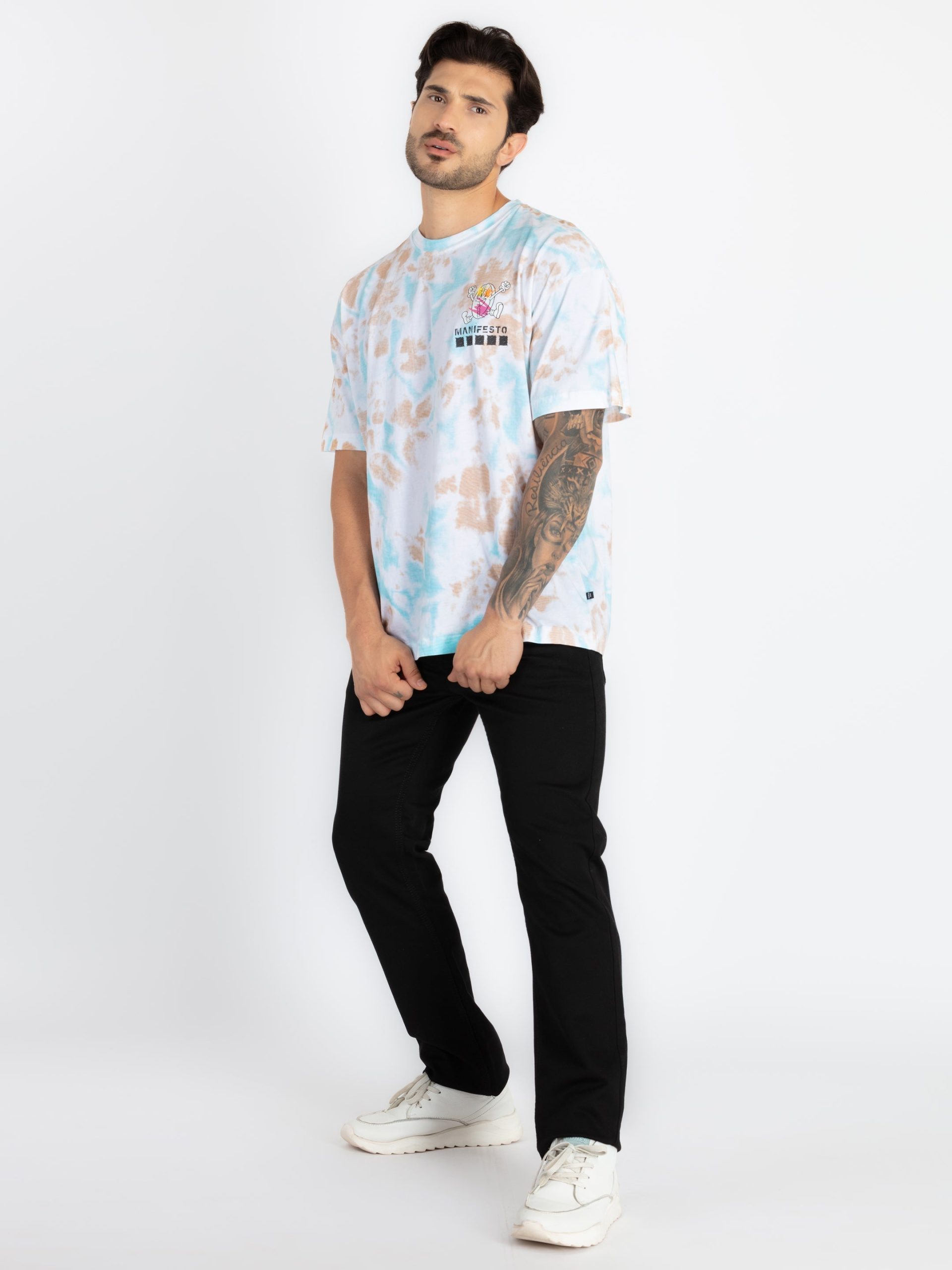Mens Front & Back Printed Oversized T-Shirt