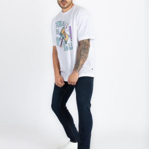 Mens Printed Round Neck Oversized T-Shirt