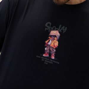 Status Quo Men'S Printed Round Neck Half Sleeves Oversized Tshirt