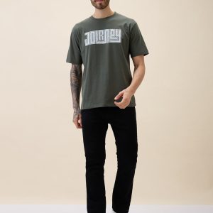 Status Quo Men'S Printed Round Neck Half Sleeves Oversized Tshirt