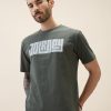 Status Quo Men'S Printed Round Neck Half Sleeves Oversized Tshirt