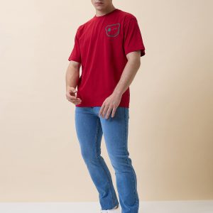 Status Quo Mens Printed Round Neck Half Sleeves Oversized Tshirt