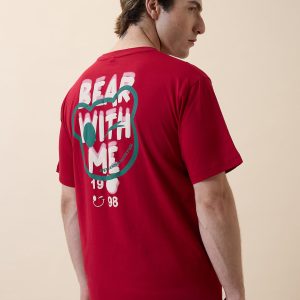 Status Quo Mens Printed Round Neck Half Sleeves Oversized Tshirt