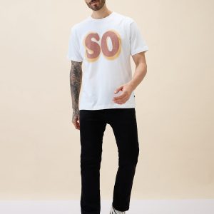 Status Quo Men'S Printed Round Neck Half Sleeves Oversized Tshirt