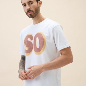 Status Quo Men'S Printed Round Neck Half Sleeves Oversized Tshirt