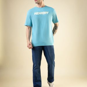 Mens All-Over Graphic Printed Half Sleeves Regular Fit Tshirt