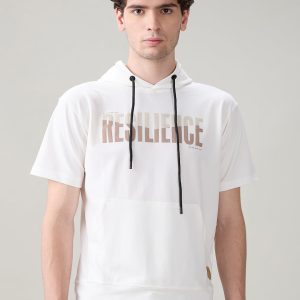 Status Quo Men'S Typography Printed Hooded Neck Regular Fit T-Shirt