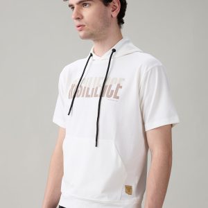Status Quo Men'S Typography Printed Hooded Neck Regular Fit T-Shirt
