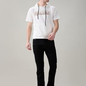 Status Quo Men'S Typography Printed Hooded Neck Regular Fit T-Shirt