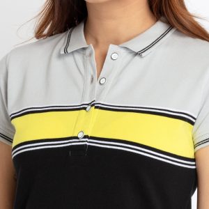 Status Quo Womens Bodycon Striped Polo Dress
