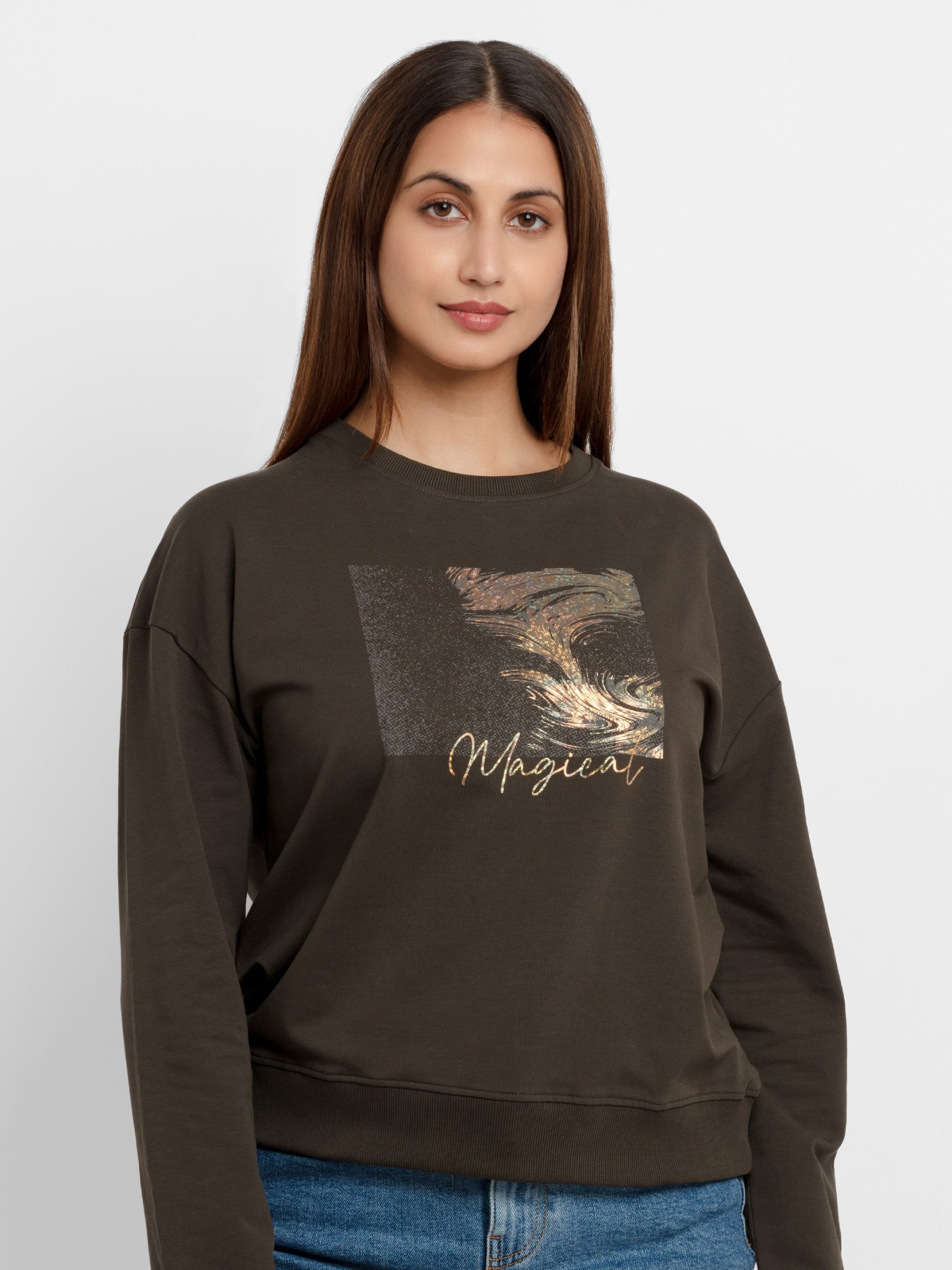 Womens Printed Lightweight Sweatshirt