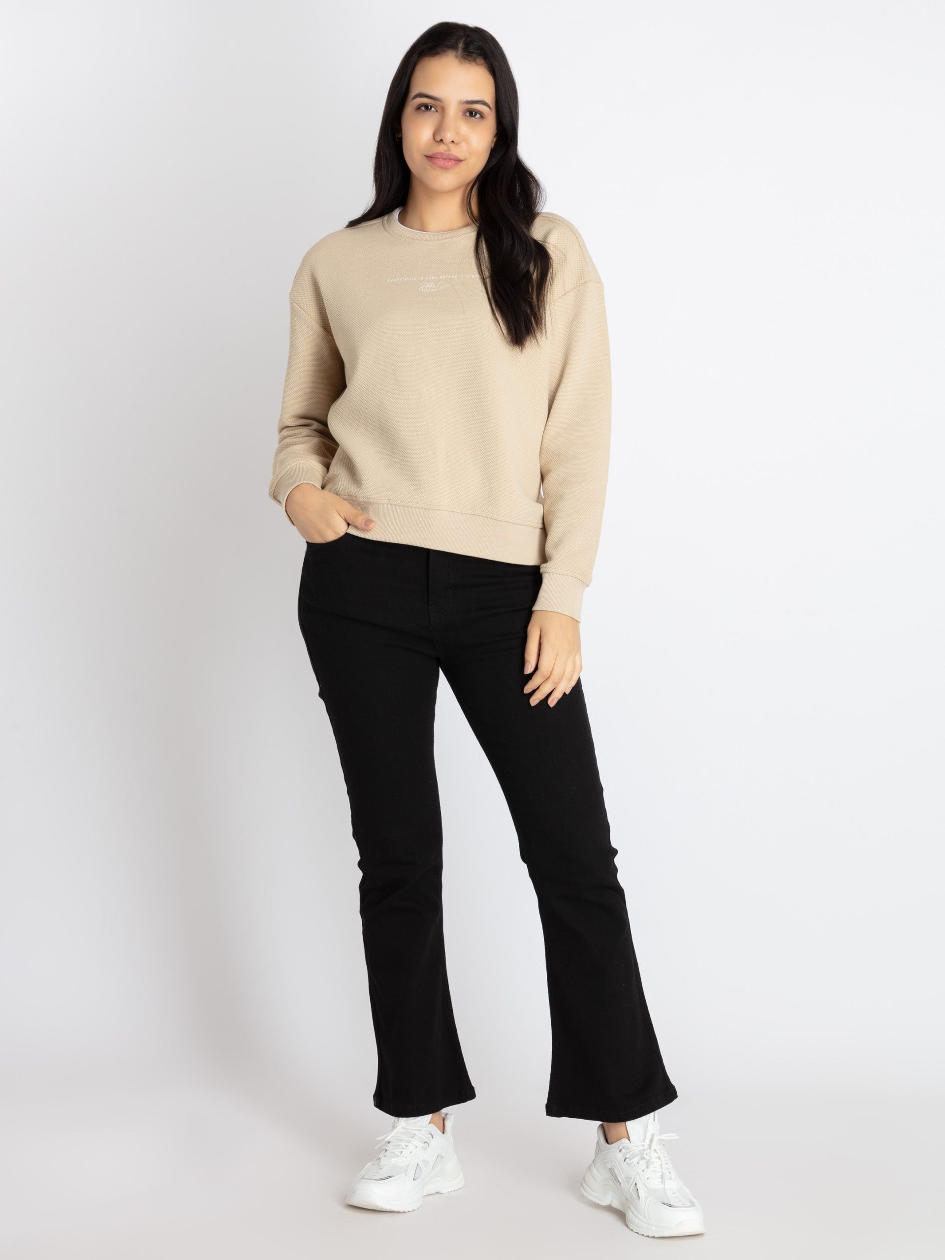 Womens Solid Lightweight Sweatshirt