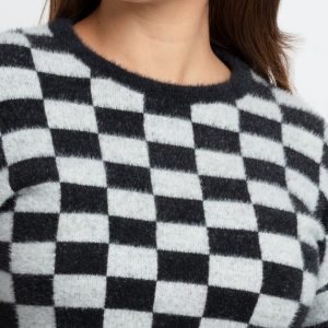Womens Colour Blocking Round Neck Sweater