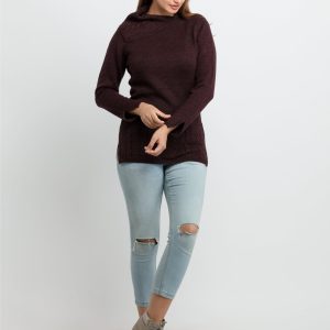 Womens Knitted Cowl Neck Sweater