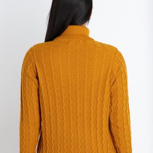 Womens Solid High Neck Sweater