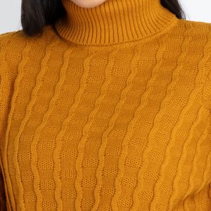 Womens Solid High Neck Sweater