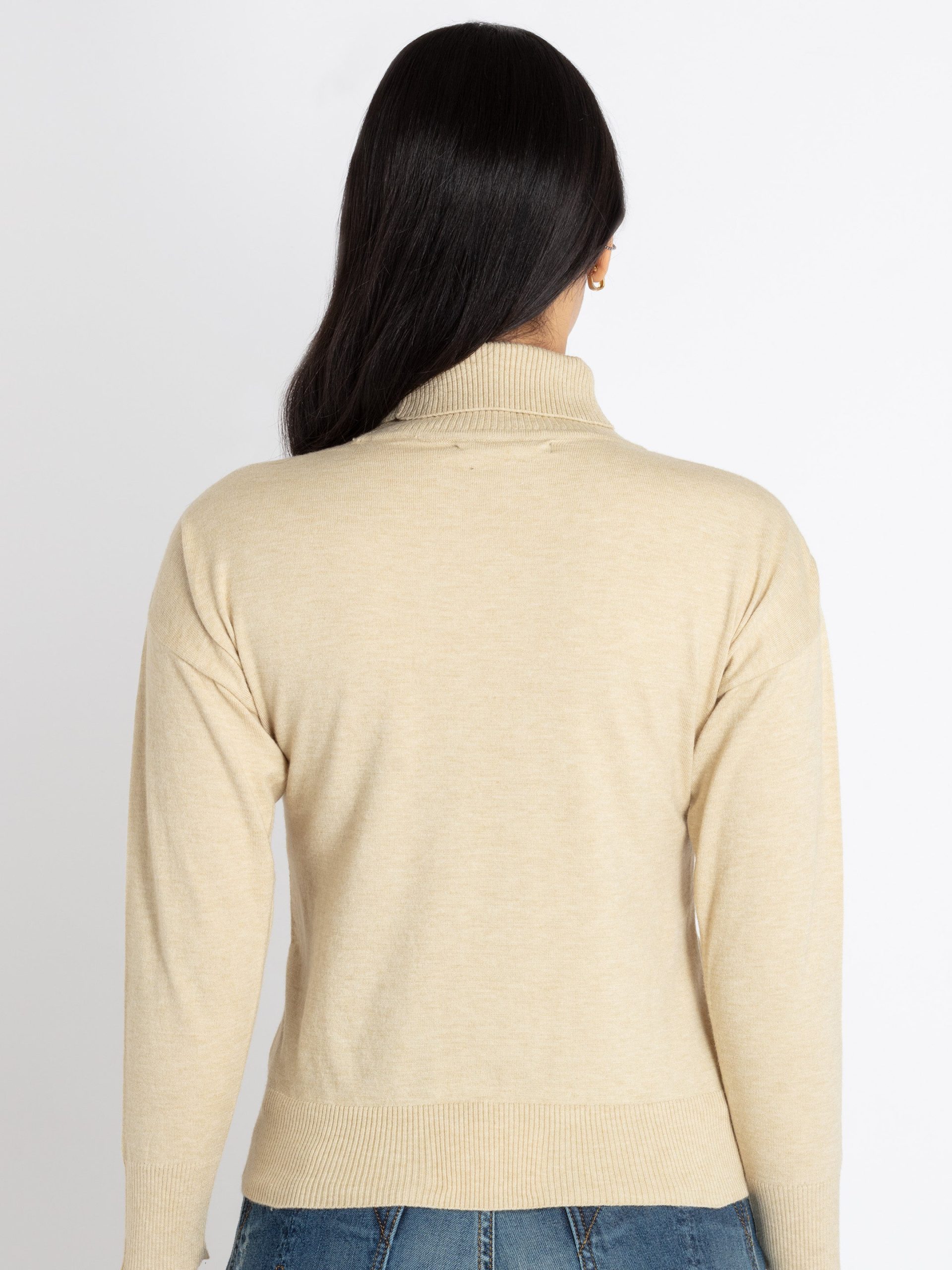 Womens Solid Turtle Neck Sweater