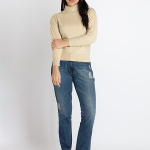 Womens Solid Turtle Neck Sweater
