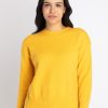 Womens Solid Round Neck Sweater