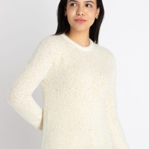 Status Quo Womens Solid Round Neck Sweater