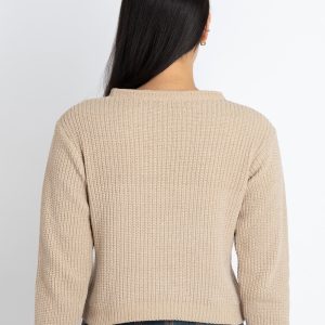 Womens Solid Round Neck Sweater
