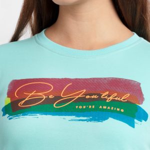 Women'S Printed Round Neck Sweatshirt