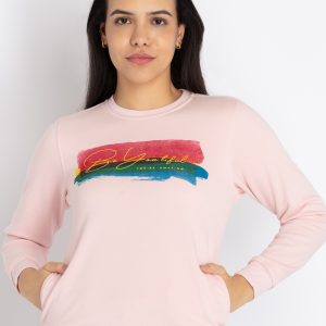 Women'S Printed Round Neck Sweatshirt
