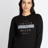 Womens Printed Round Neck Sweatshirt
