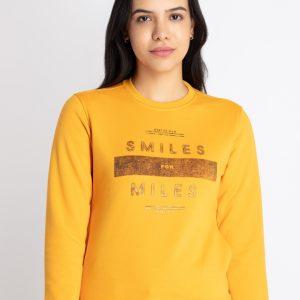 Womens Printed Round Neck Sweatshirt