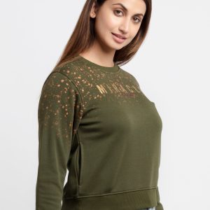 Status Quo Women'S Printed Round Neck Sweatshirt