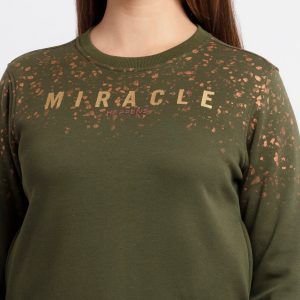 Status Quo Women'S Printed Round Neck Sweatshirt