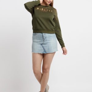 Status Quo Women'S Printed Round Neck Sweatshirt